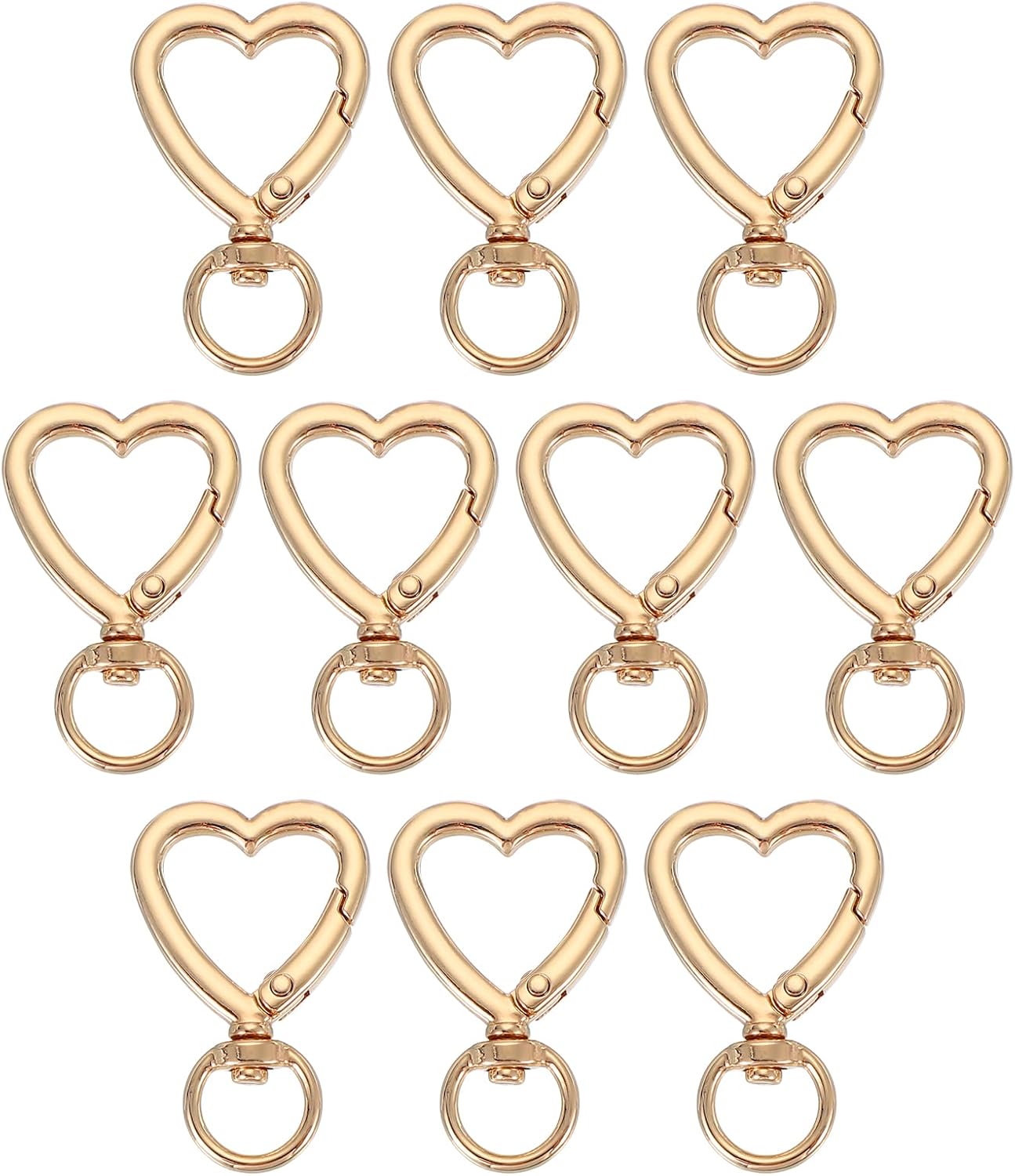 PATIKIL Little Heart Keychain Clip, Little Heart Swivel Key Ring Snap Hook Clip Zinc Alloy Trigger Spring Buckle
