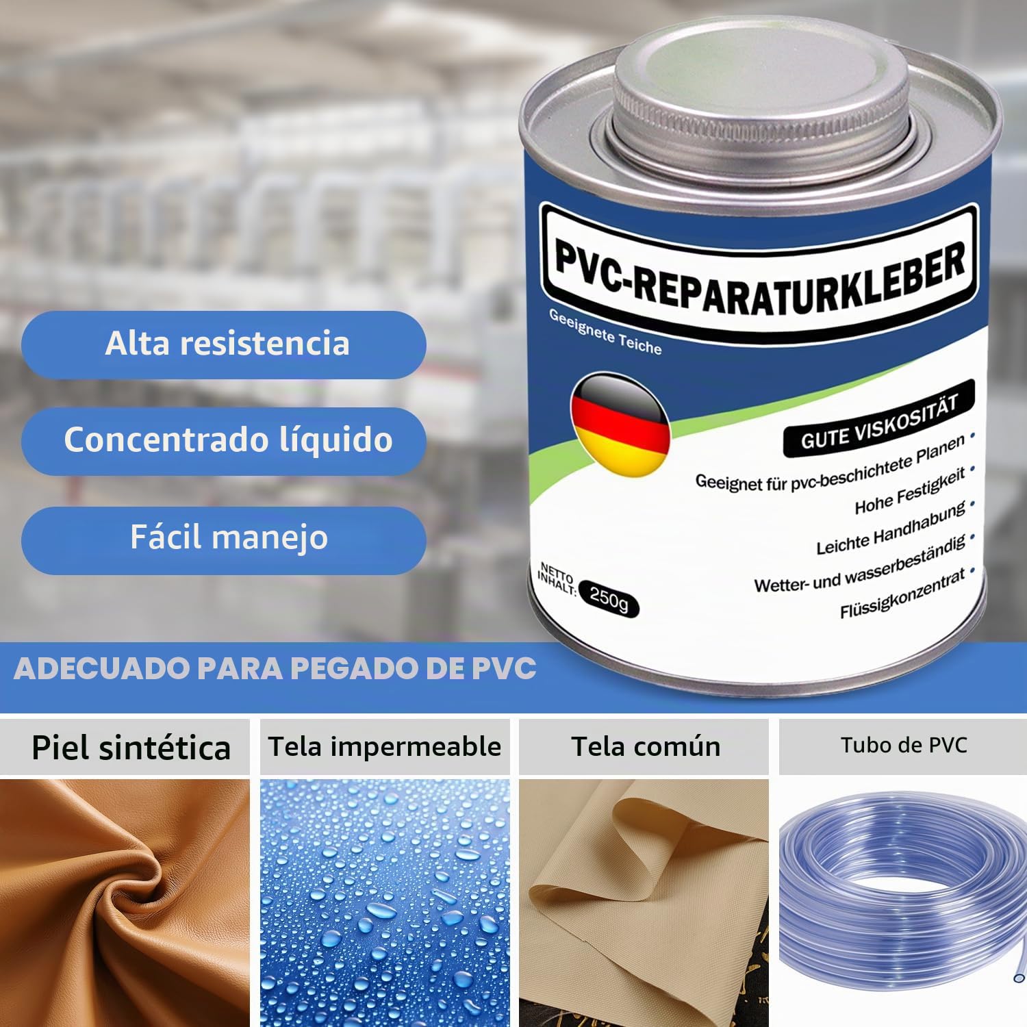Adhesivo para lona de tela, para PVC blando, 235 ml, resistente al agua, transparente, pegamento para lonas de camiones, cubiertas de barcos, tiendas de campaña, ideal para exteriores