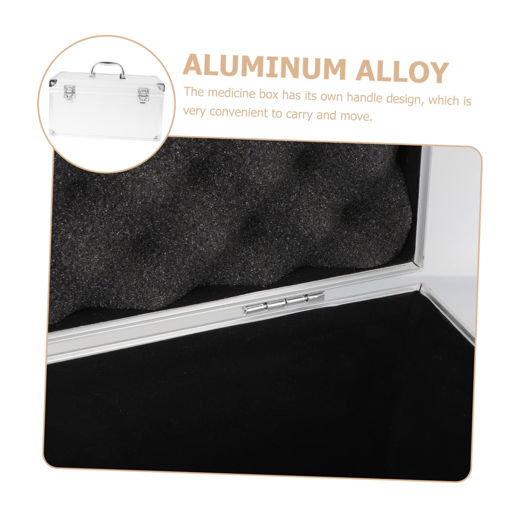 Homoyoyo Caja De Herramientas Organizador De Botiquin De Primeros Auxilios Estuche Rígido De Aluminio Maletín De Aluminio Medicación De Viaje Camión Estuche Duro Viajar Aleación De Aluminio