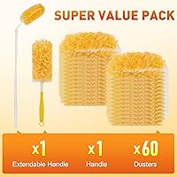 Vista 5 de Recargas de plumero resistentes, kit de plumeros desechables para limpieza y limpieza de muebles, persianas, ventiladores de techo, superficies