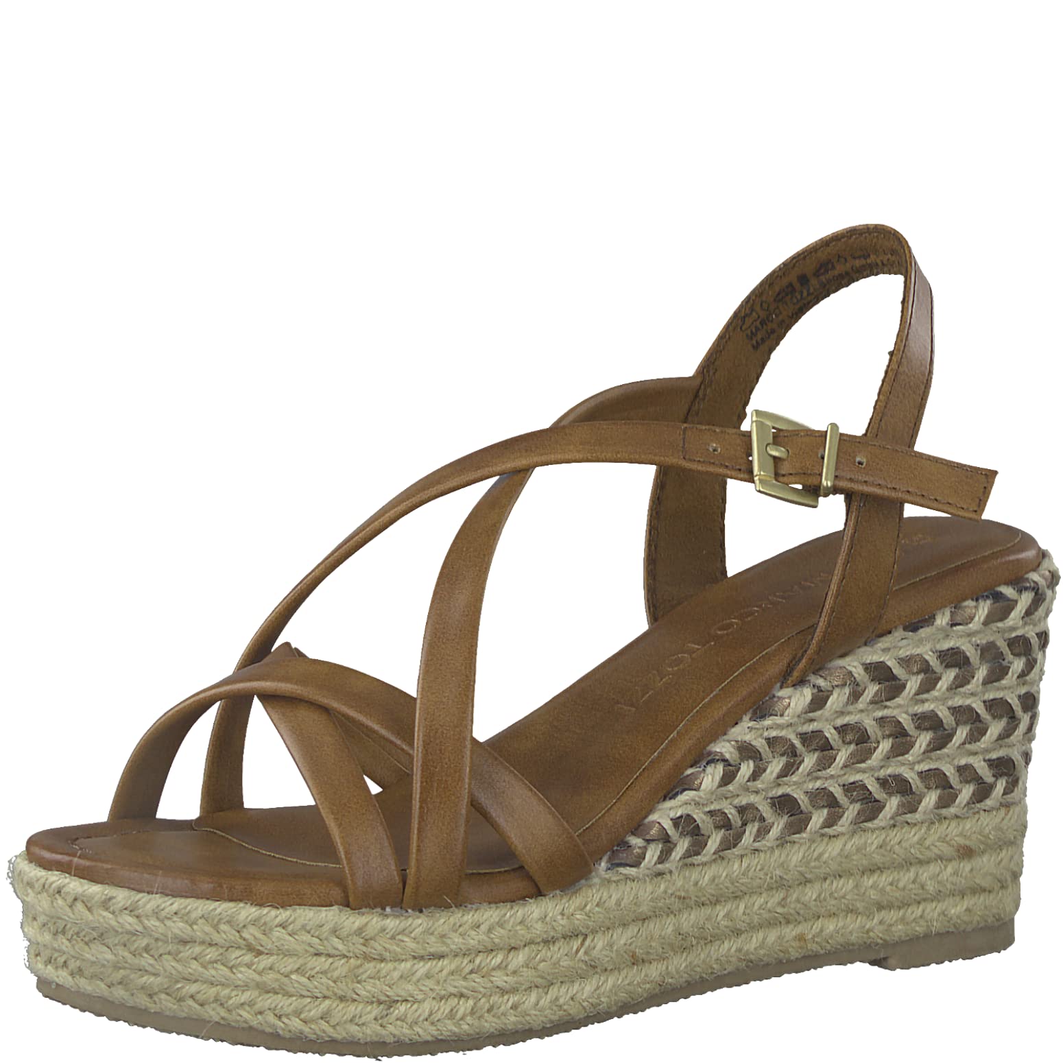 MARCO TOZZI Women's 2-2-28353-20 Wedge Sandals, Cognac, 8.5 UK