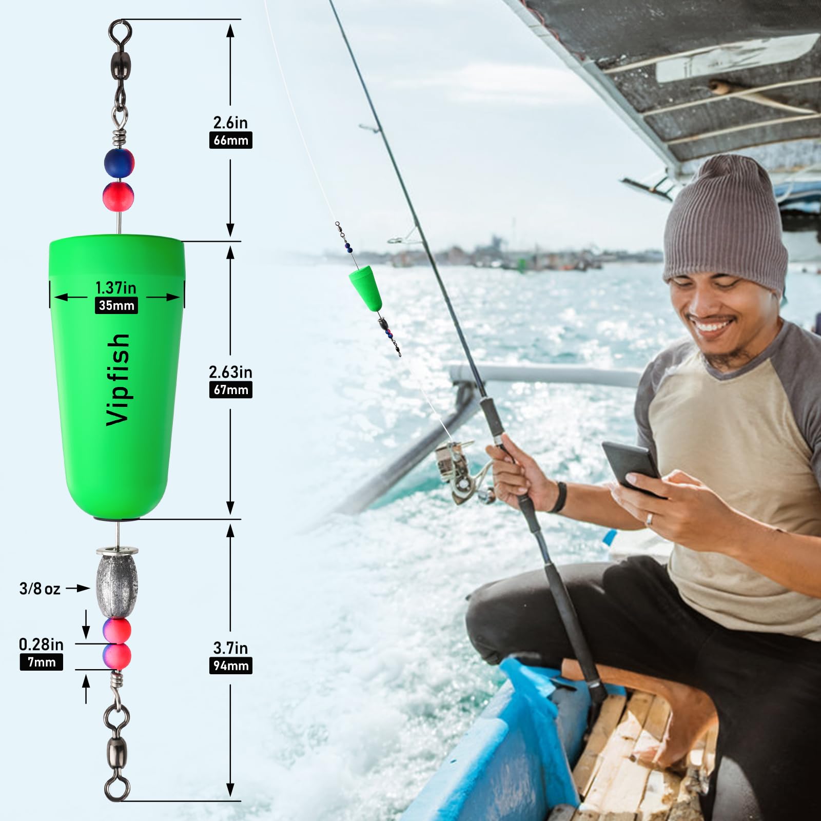 トップス lure you in / Whip balloon tops Amazon.com: Vipfish Popping Corks Floats Saltwater - Rattles and