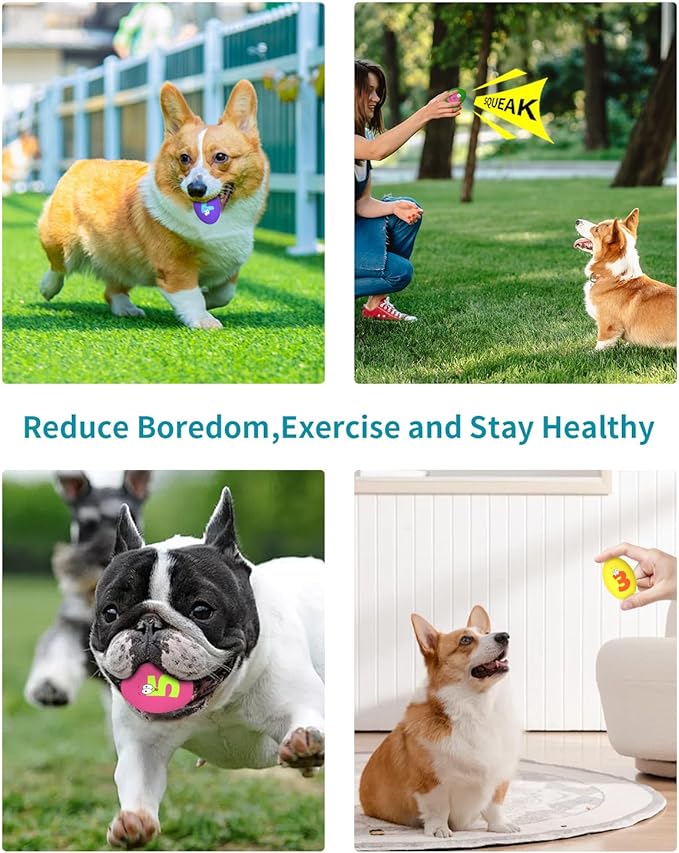 Juguetes Chirriantes para Perros Pequeños, Pack de 3 Pelotas Masticables miniatura 5