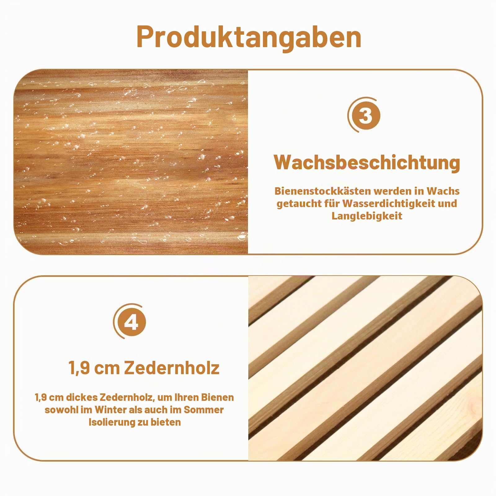 Bienenstock-Starterset, Ablegerkasten mit 10 Medium Waben, Massivholz Beute mit Holzrahmen und gewachstem Fundament, Bienenstockkasten Nachhaltig Imkereibedarf, Bienenhaus transparenten AcrylfensternB
