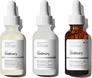 The Ordinary Serum Favorites Set – Hyaluronic Acid 2% + B5, Niacinamide 10% + Zinc 1%, Caffeine Solution 5% – Eye and Face Serums for Hydrating, Brightening & Pore-Minimizing Skin Care