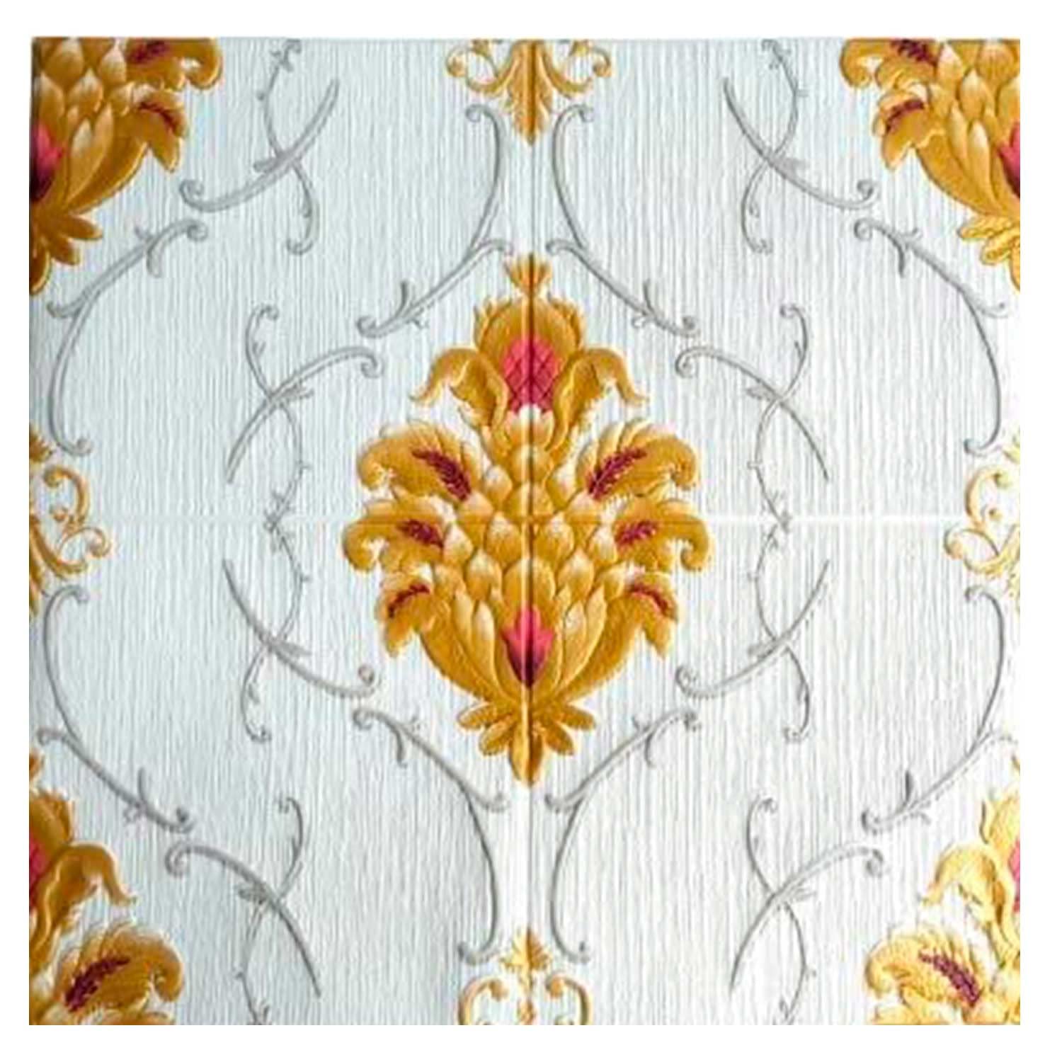 Kayra Decor 3D White-Gold Floral Wallpaper for Wall PE Foam Wall Stickers Self Adhesive DIY Wall Decor (70 X 70 CM,52.74 Sq. Ft.,Pack-10) (B0BGLTDQKP) Amazon Price History, Amazon Price Tracker