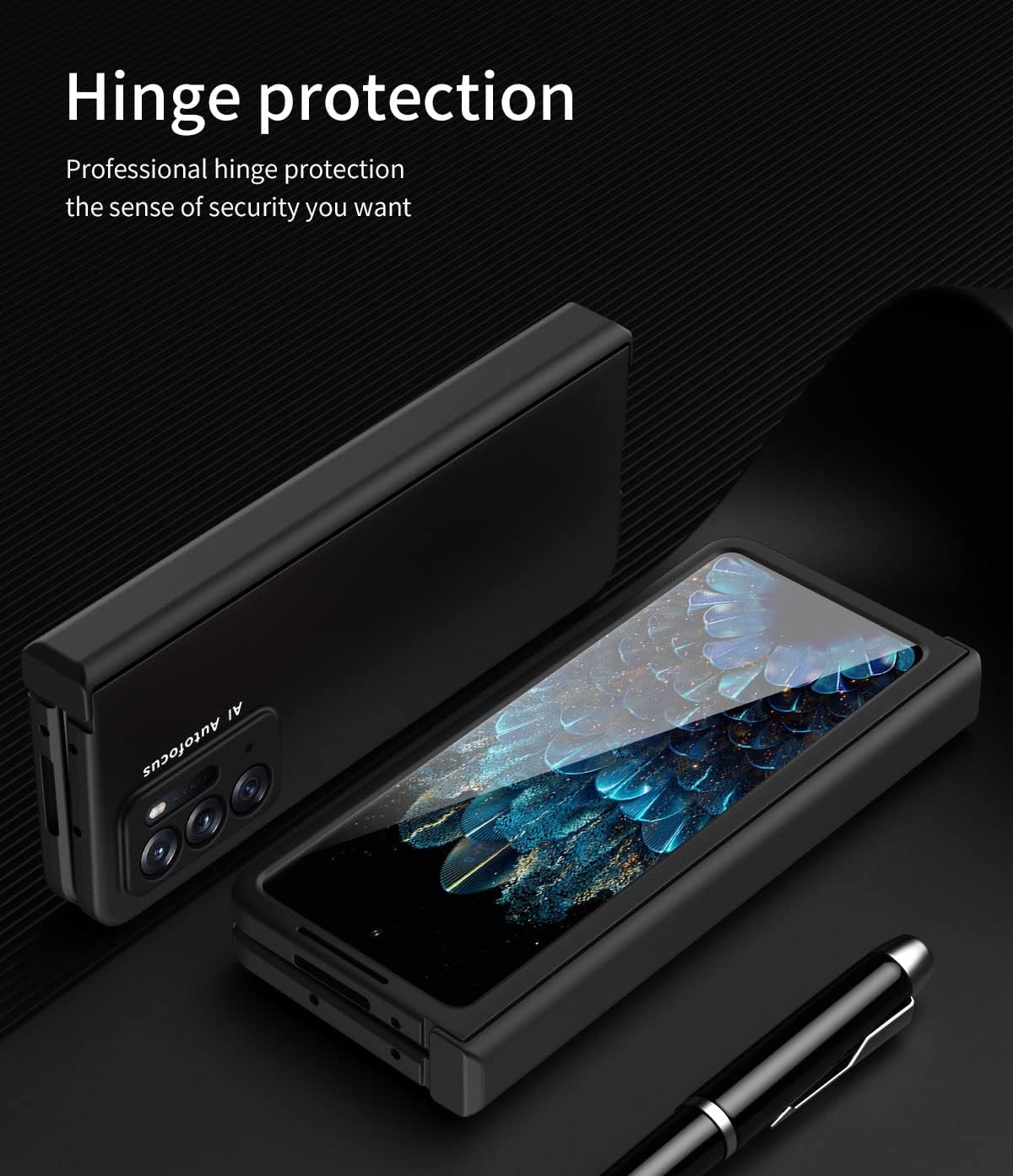 Compatible with OPPO Find N 7.1" 2021 Shockproof 360° Full Protection Hinge, with Tempered Glass Case Cover for Oppo Find N 7.1" 2021