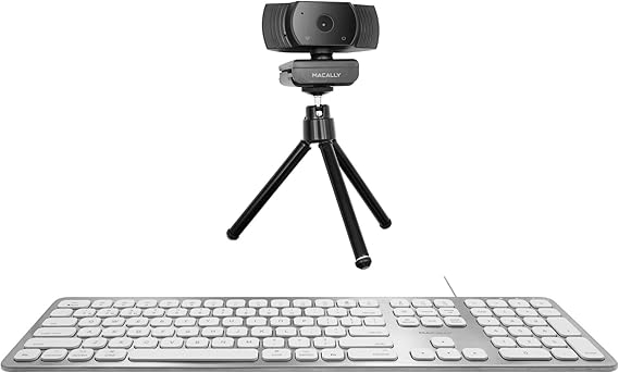 Macally Ultra Slim Mac Keyboard and a 1080P Webcam, Enjoy Clear HD Streaming