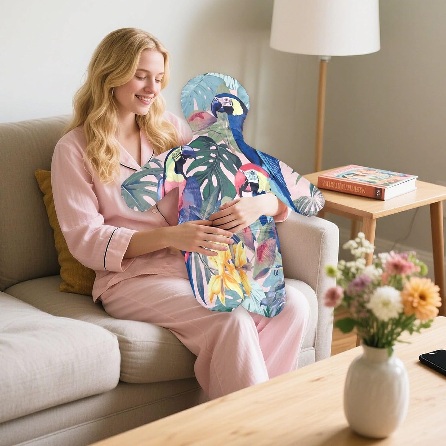 Toucan1 Human-Shaped Pillow Soft Body Pillows Washable Velvet Pillows for Anxiety Relief Sleeping Cuddling & Support