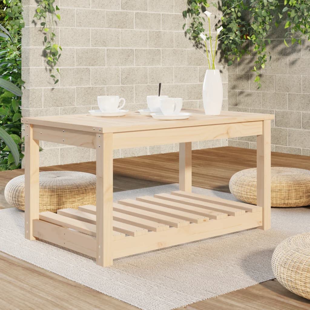 Stół ogrodowy z litego drewna sosnowego, 82,5 x 50,5 x 45 cm, składany, odporny na warunki atmosferyczne, do ogrodu, na taras, balkon, kemping, piknik