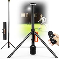 SYLSTAR 360° Telescopic Rechargeable Work Light: 3000LM Remote Control, 8.4ft Stand, 6000mAh Battery for Camping Jobsite Emergencies