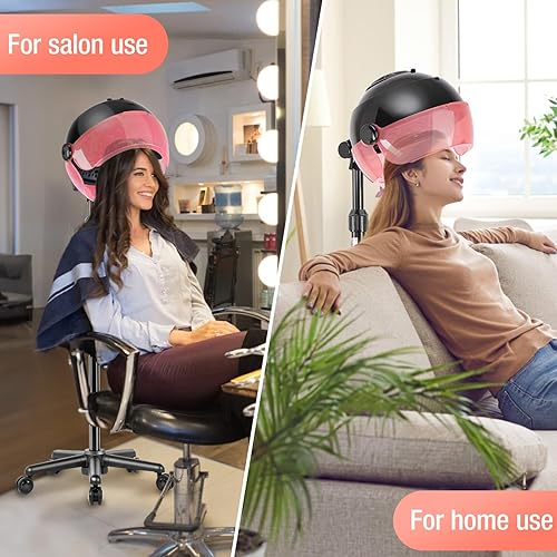 Miniatura 6 de Ionic - Secador de pelo profesional con capucha de 1500 W, secador de pelo de pie con 3 modos, ajuste de tiempo y controles táctiles, secador de