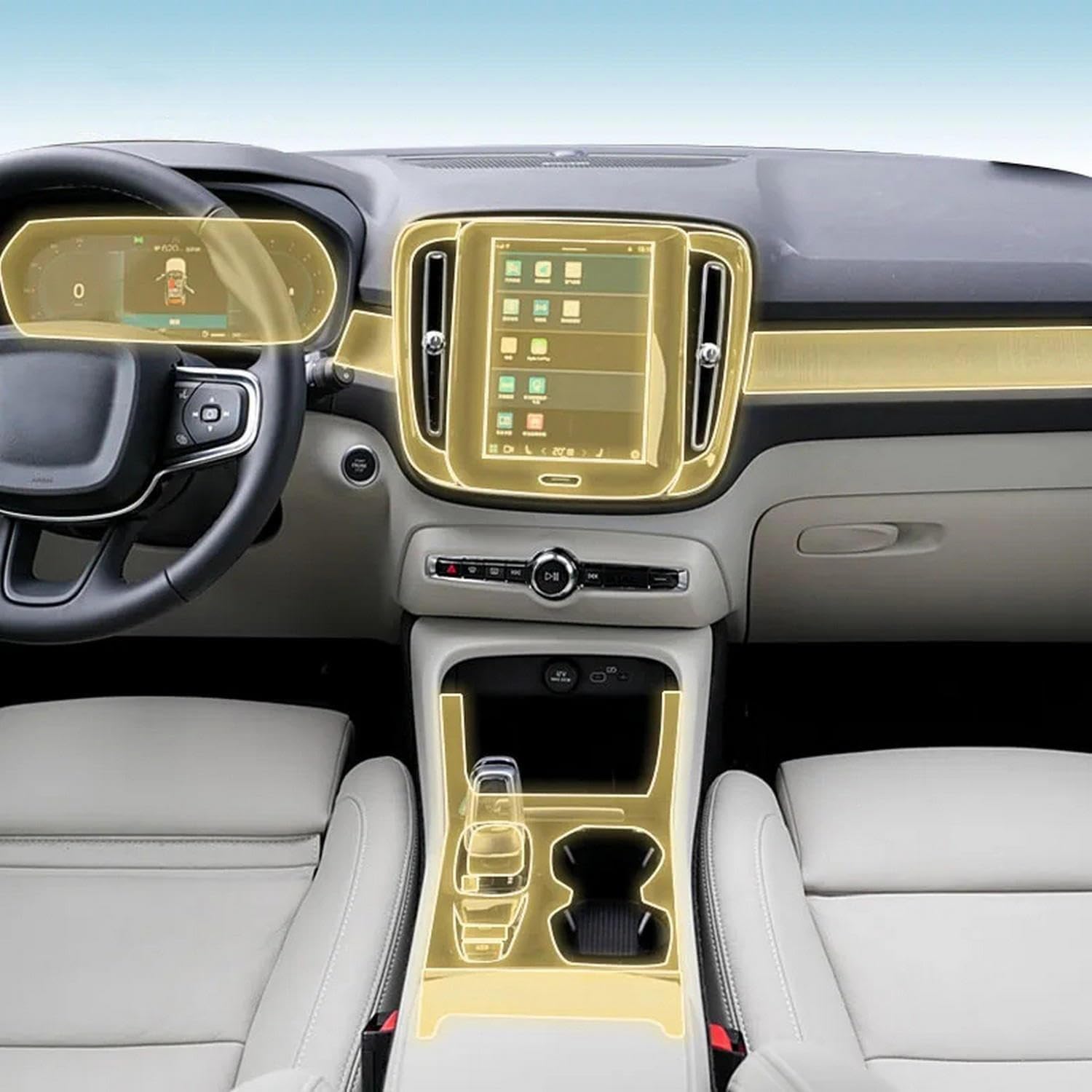 Película PPF para interior de coche Volvo XC40 2020-2024 en TPU protector antirañazos