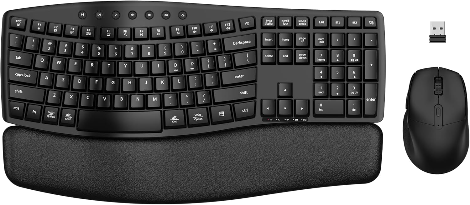 EDJO Ergonomic Wireless Keyboard and Mouse Combo