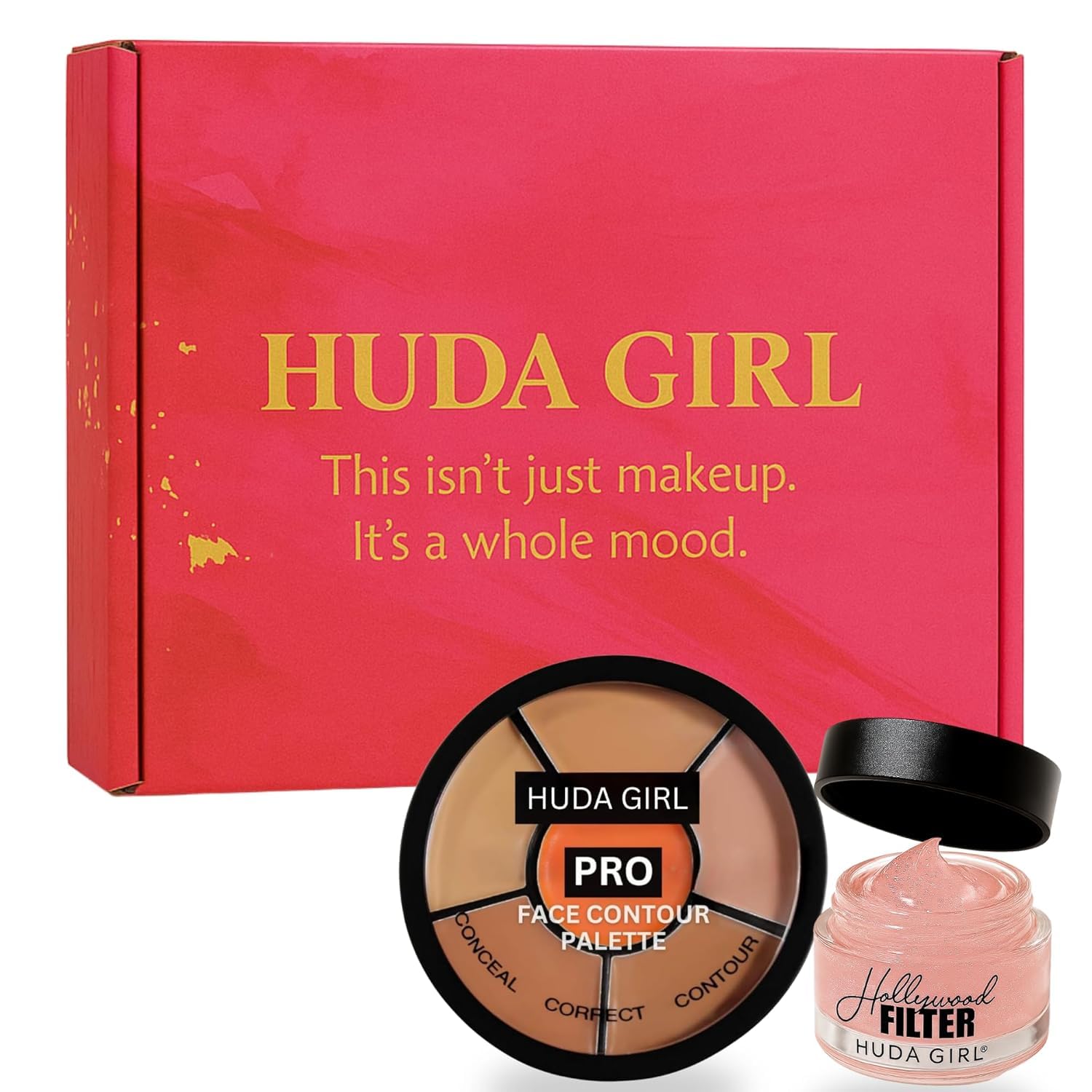 HUDA GIRL Primer For Face & Concealer For Dark Circles – Flawless Hydrating Oil Control Matte Finish Face Primer & Concealer Palette For For All Skin Types