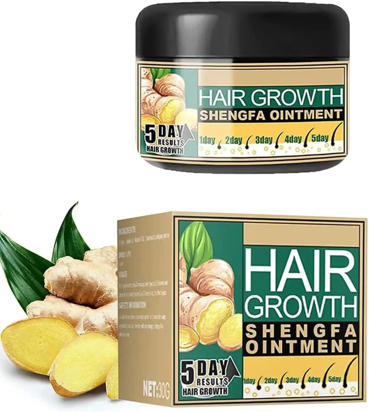 Ginagen Hair Regrowth Ginger Extract Cream, Ginger Hair Growth Ointment