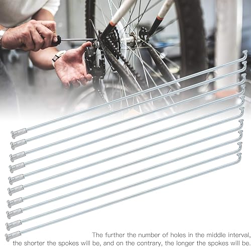 Miniatura 8 de VGEBY Radios de bicicleta, 10 piezas 13G 0.087 in radios de bicicleta radios de acero inoxidable bicicleta triciclo accesorios