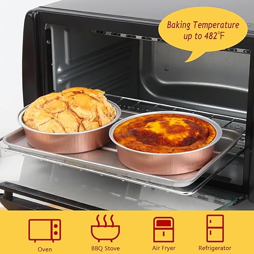 Miniatura 4 de LNYZQUS - Mini moldes para pasteles de 8 onzas con tapas, paquete de 50 moldes desechables de 4 pulgadas, moldes pequeños para tartas de papel de
