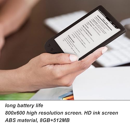Miniatura 4 de Ereader, 6In 800x600 Tableta de Lectura Hd Tinta Pantalla E Lector 8Gb 512Mb Abs Ebook Reader con Funda Protectora Película para Lectura, Soporte de