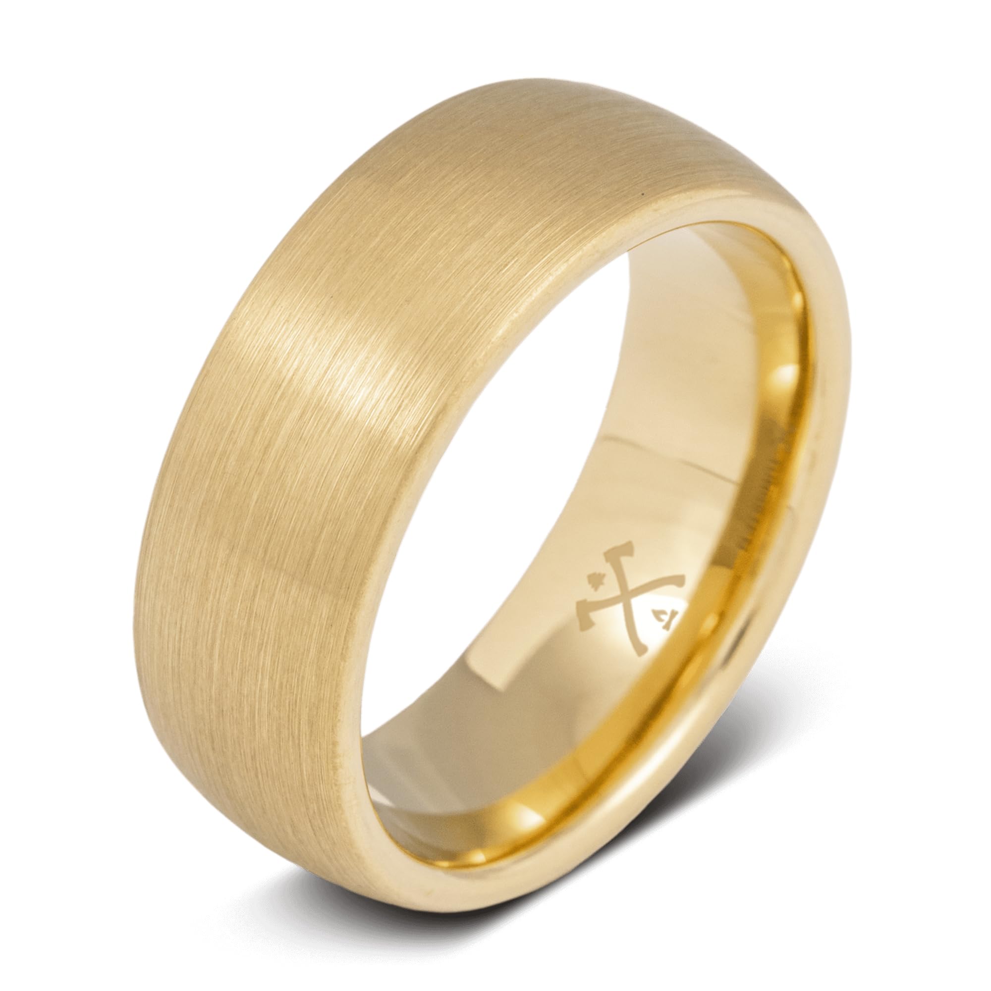 Manly Bands: Mens 14K Yellow Gold Plated Wedding Bands and Rings - Gold Plated Tungsten Comfort Fit and Stylish Rings for Men, Free Silicone Ring