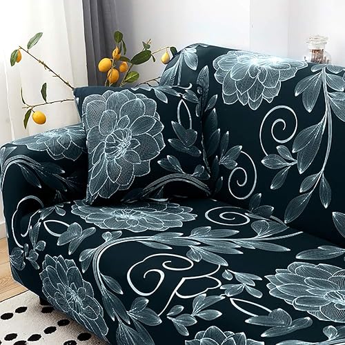 Vista 74 de HOTNIU Funda de sofá seccional de 2 piezas, funda elástica suave para sofá en forma de L, funda de sofá modular moderna con estampado para sala