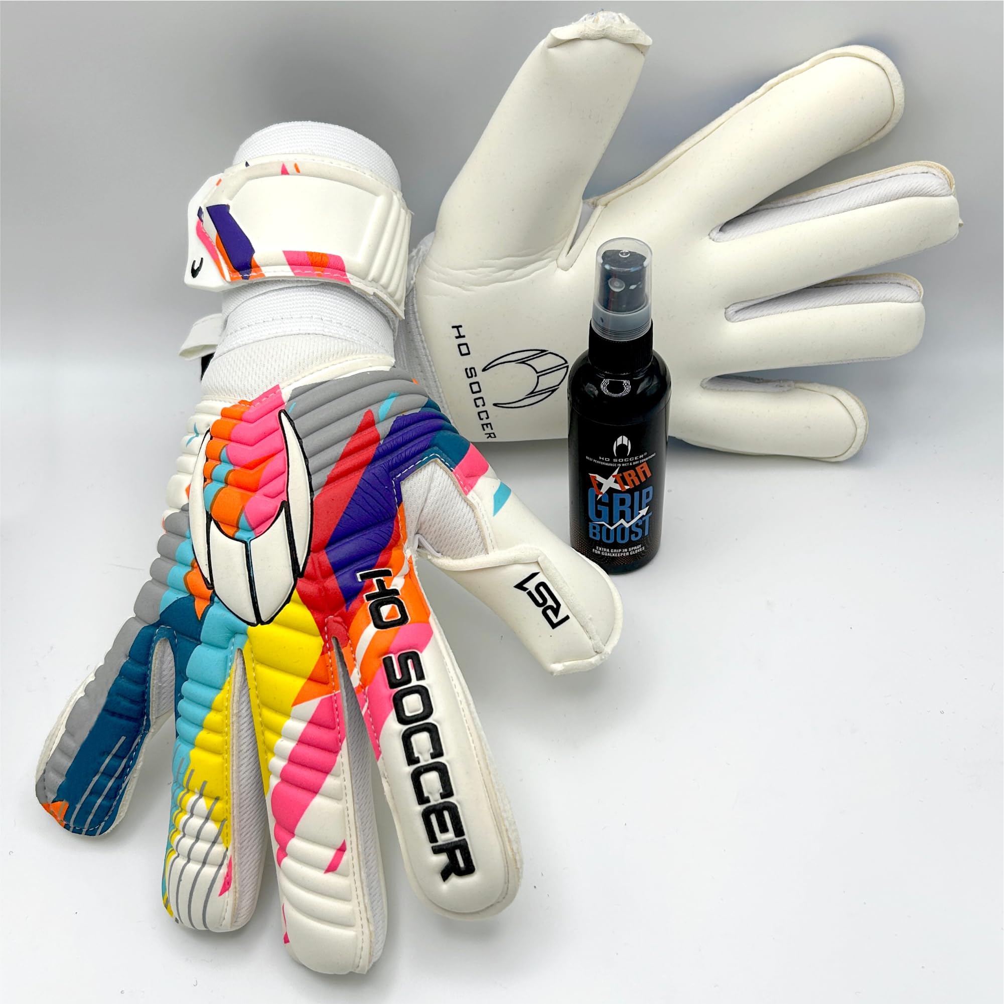 HO Soccer Guante Rainbow RS1 Edición Especial, Guantes de Portero Unisex Adulto, Blanco/Multicolor, Talla 9