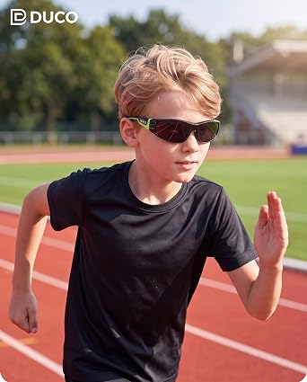 DUCO Polarized Sports Kids Sunglasses with Strap for Boys Girls 4-10 UV400