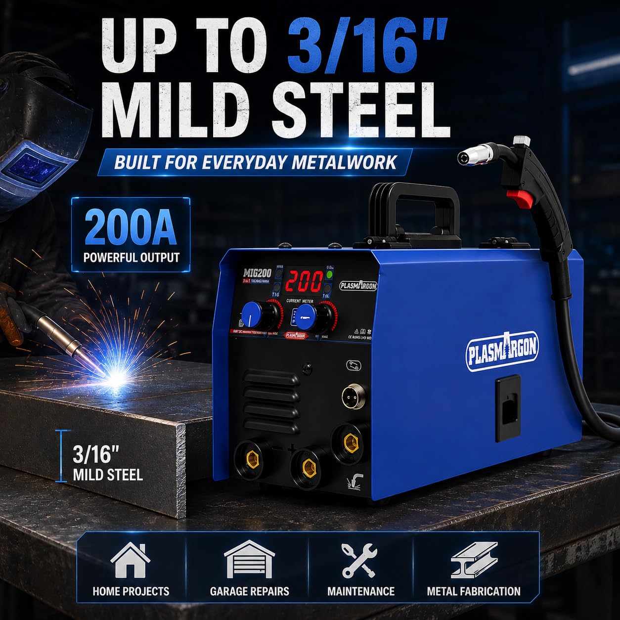 3-in-1 MIG Welder - MIG, TIG, Stick Welding Machine -5