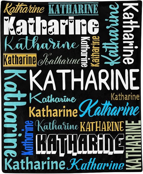 Personalized Blanket for Kids Adults Personalized Name Blanket Custom Blanket with Name Personalized Gifts for Christmas Birthday Valentines Day Mothers Fathers Day (Black&Colorful, 50"x60")