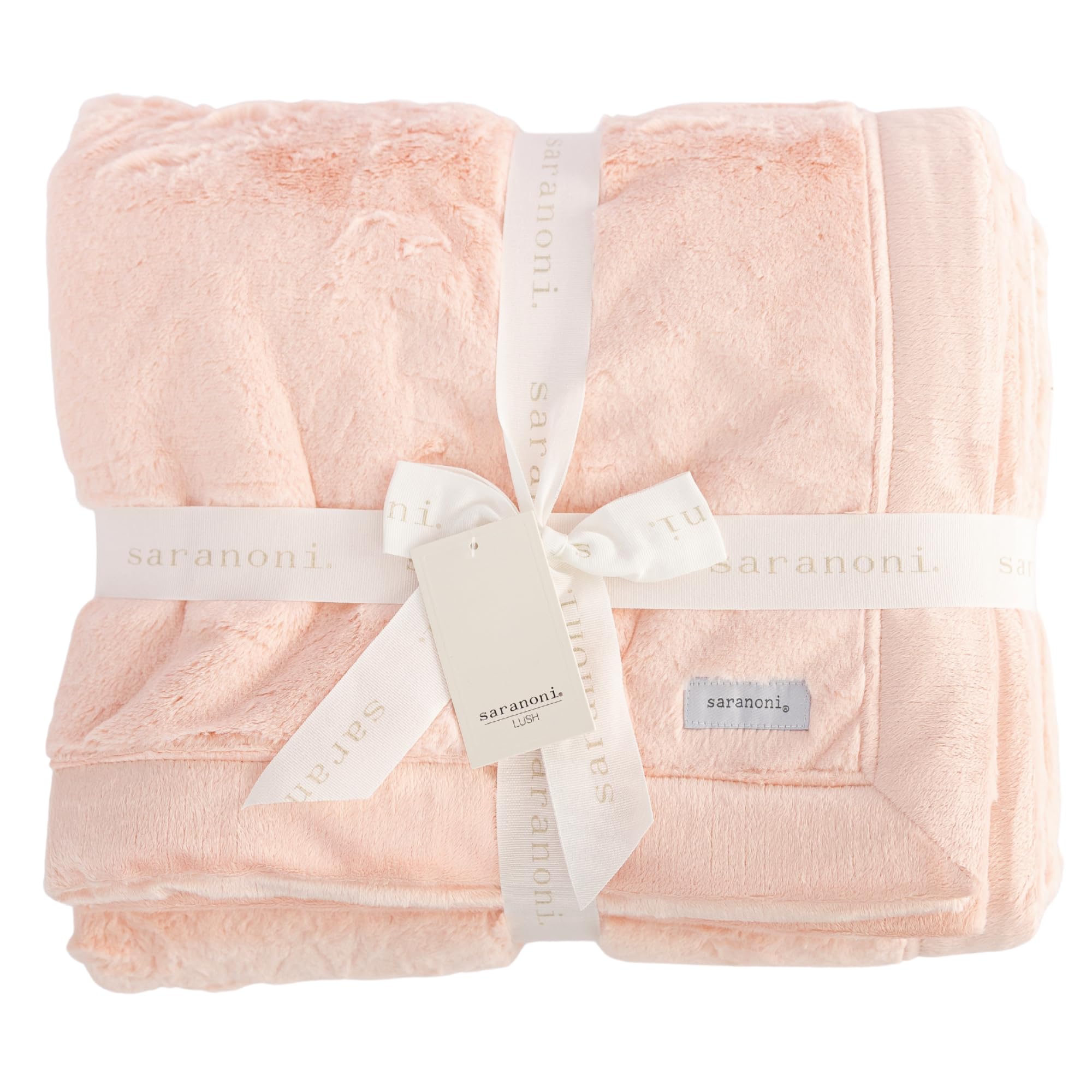 Saranoni Luxury Oversized Blanket Soft Plush Peach Blush XL 60x80