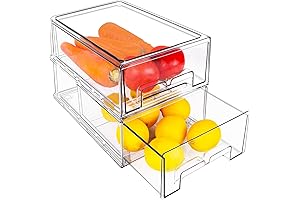 2 Pcs Refrigerator Organizer Bins Pull-Out Drawers