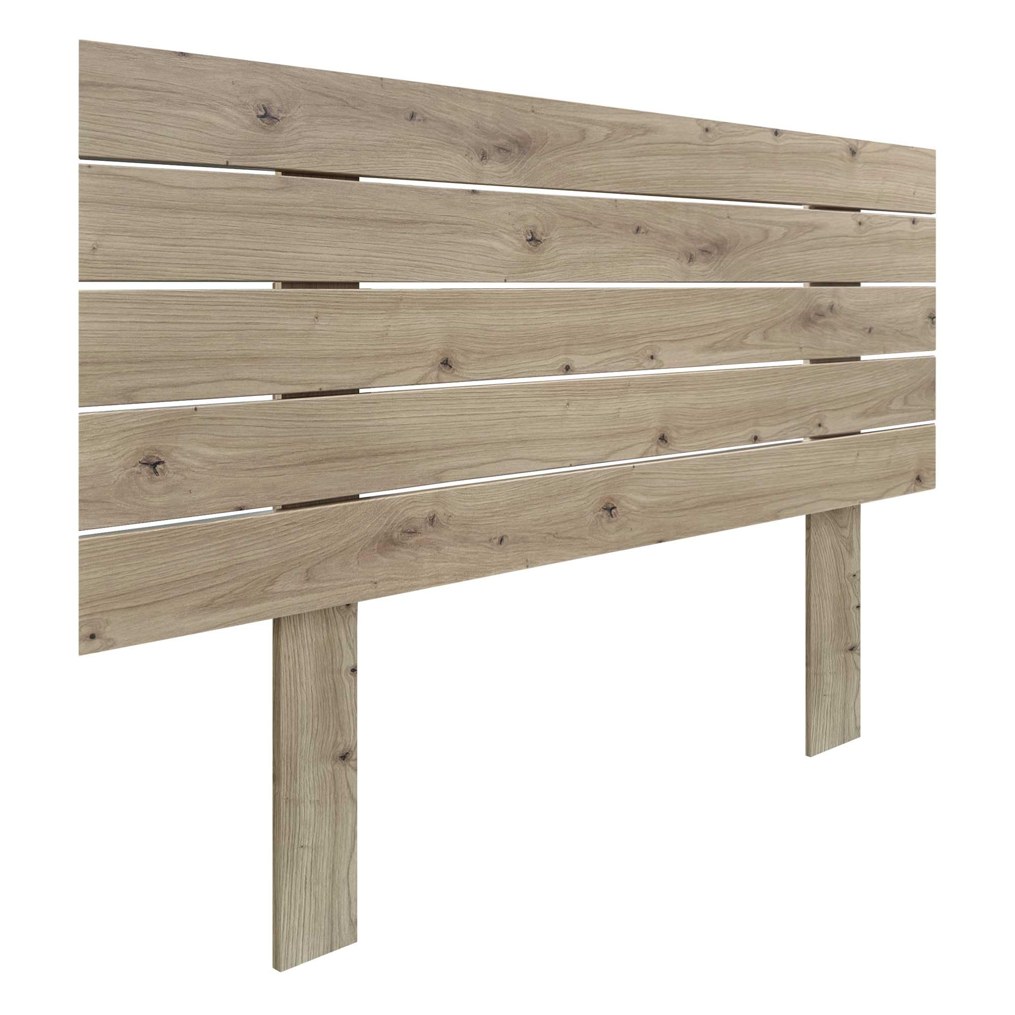 DHOME Cabecero de Madera reciclada DM con Patas Estilo Palet Horizontal Cama Palets Herrajes incluidos (90cm, Roble)