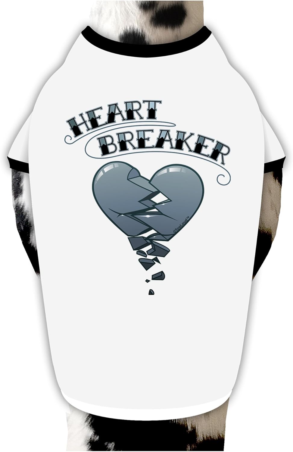 TOOLOUD Heart Breaker Manly Cotton Dog Shirt White with Black XL