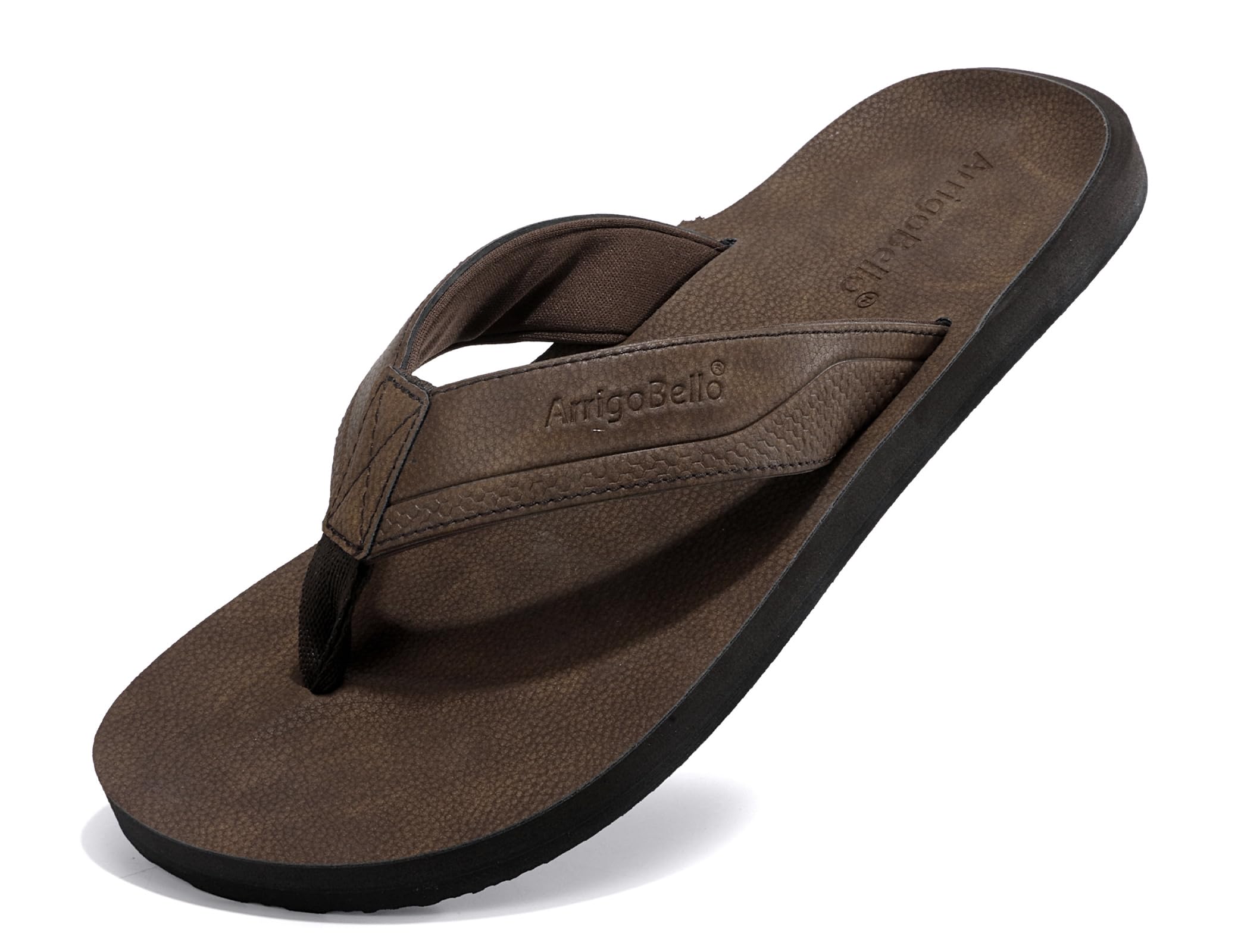 AX BOXING Mens Flip Flops Leather Thong Sandals Casual Comfort Slides Slippers