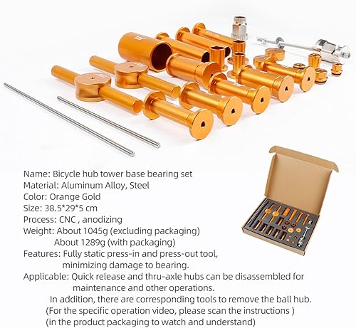 Miniatura 2 de Kit de herramientas de prensa y extracción de cojinetes de cubo de bicicleta de alta calidad, compatible con DT Swiss EXP, DT350, XD, NOVATEC -