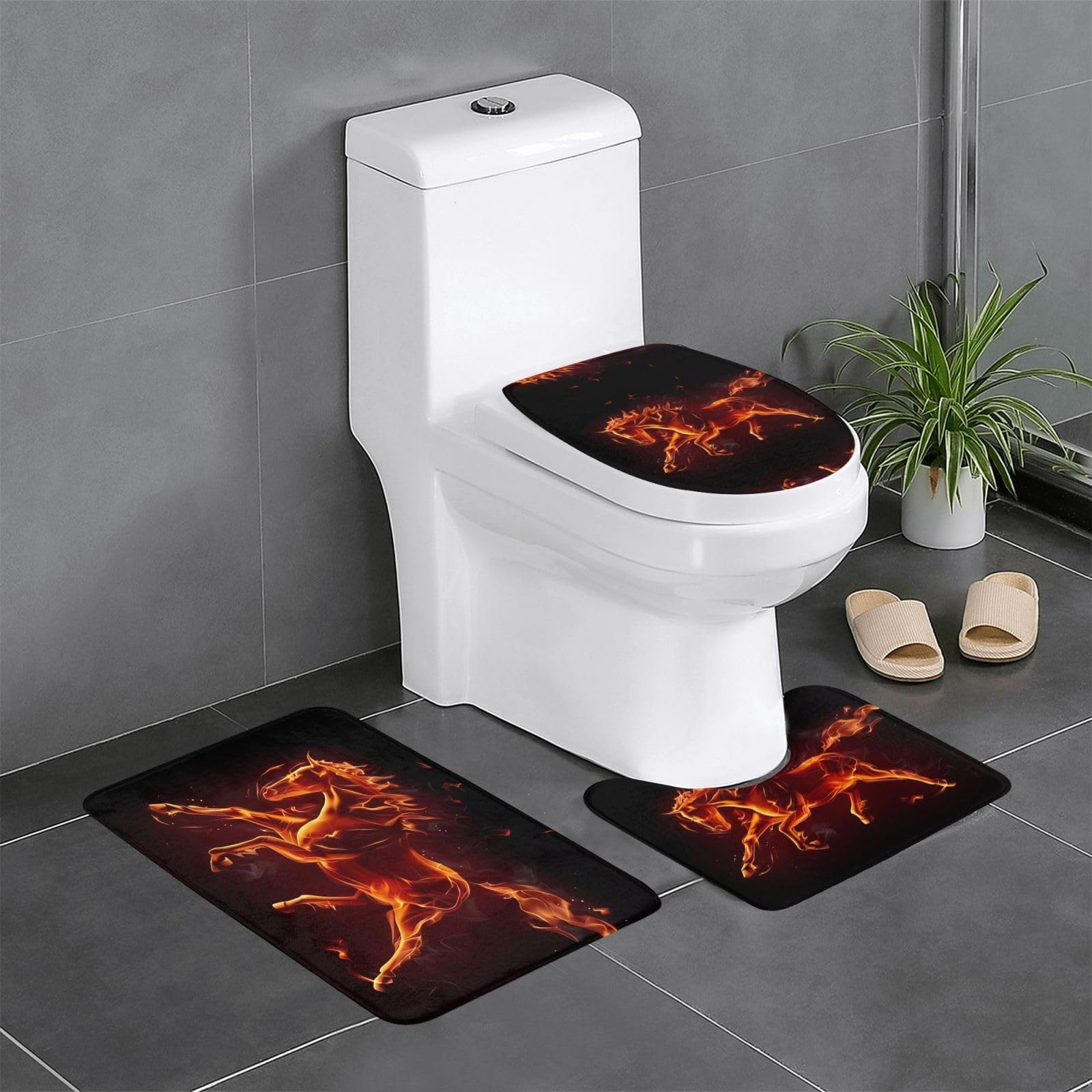 Tapis de bain cheval haut de gamme avec finitions soignées pour douche et suite d'hôtel