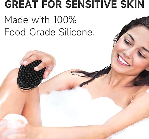 Miniatura 5 de Metene Exfoliante corporal de silicona, exfoliante corporal para uso en la ducha, hace espuma bien, de larga duración, exfoliante corporal suave