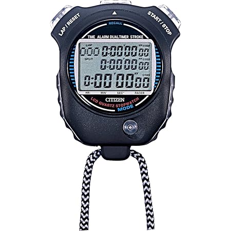 Amazon Co Jp Citizen シチズン ストップウォッチ 防水 スプリットタイム ペースカウント機能 ストローク測定機能付き 黒 058 Lc058 A02 ホーム キッチン