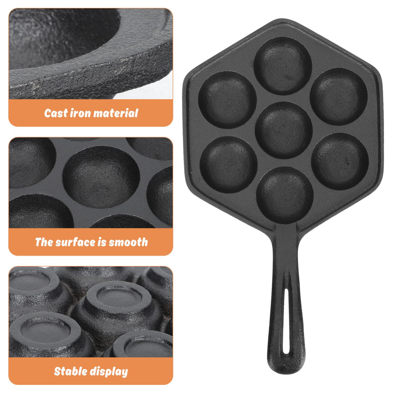 Zerodeko Teglia per Forno in Ghisa Manico Isolante, Resistente All'usura, Diametro 5,5 Cm, per Barbecue All'aperto e Uso Familiare