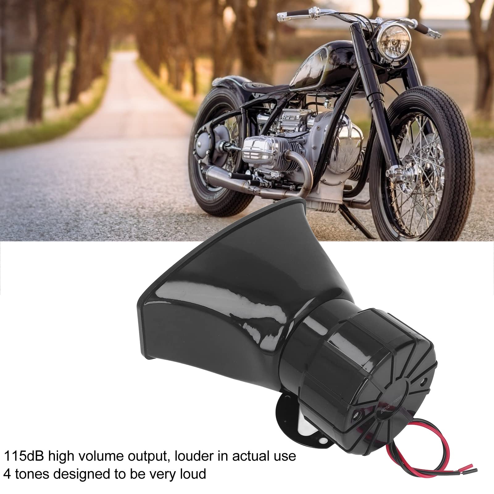 Głośnik monofoniczny 12V 100W 115dB 4-tonowy głośny dźwięk dla ciężarówki Motocykl Samochód Łódź