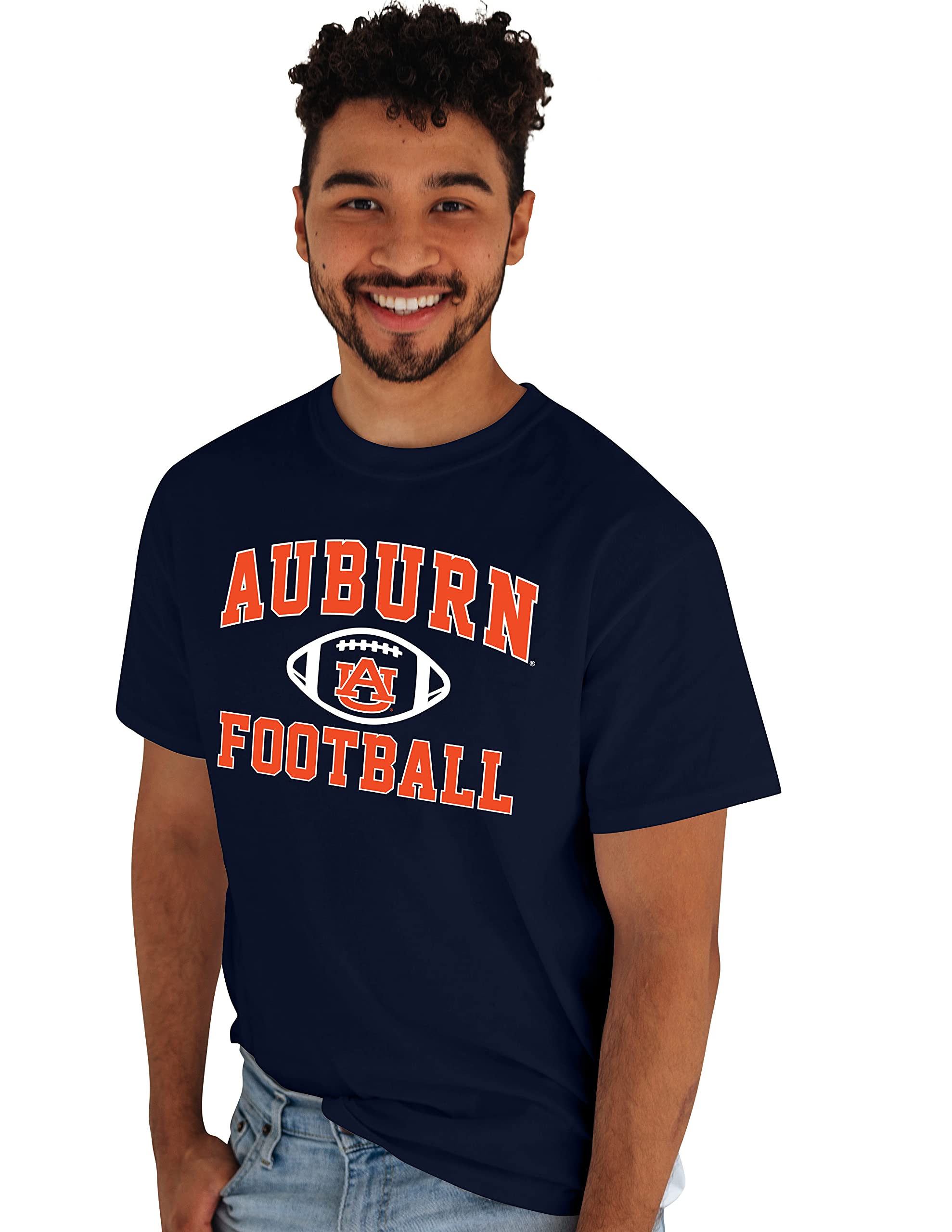 Blue 84 Men's Standard T Shirt Team Color Football, Auburn Tigers Navy, X-Large