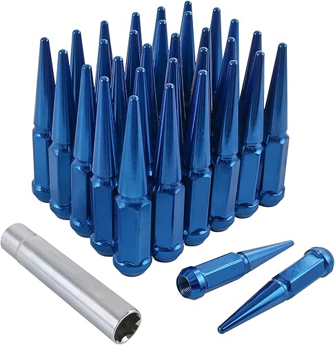 Tuercas Spike 916-18 32 piezas de asiento de cono azul con 1 llave de enchufe de repuesto para Dodge Ram 1500 2500 3500 1994-2011 Ford F250 F350 disponible en Yaxa Peru