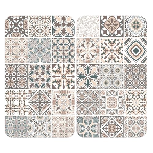 WENKO Plaque de Recouvrement Universelle Mod. Carreau, réglable en Hauteur pour Tout Type de cuisinière, Planche à découper et Protection Anti-éclaboussures, Verre,...