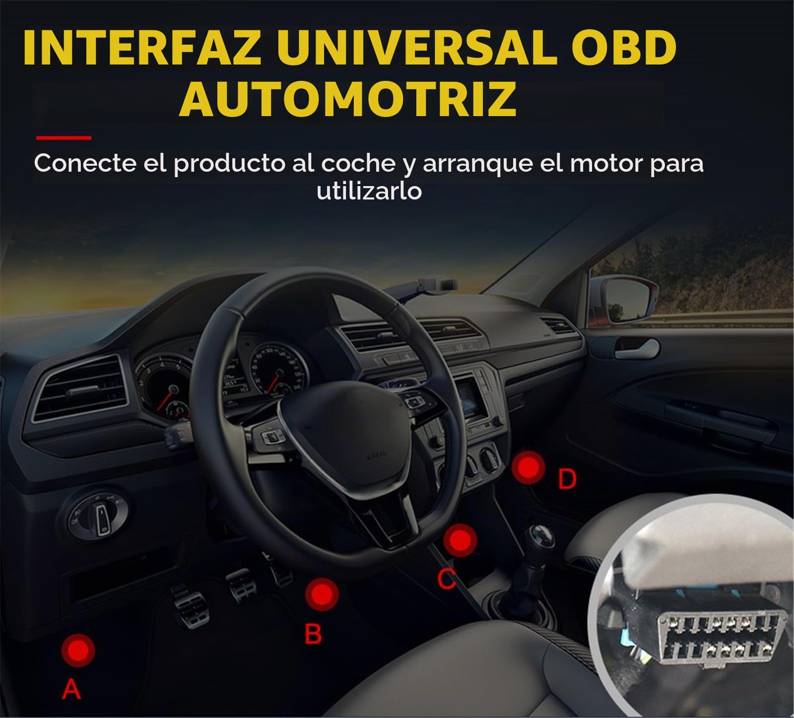 V519 obd2 Tarjeta de Lectura de código automotriz 9 OBD II/eobd protocolo estándar Detector de fallas automotrices Multifuncional 10 Idiomas (Rojo)