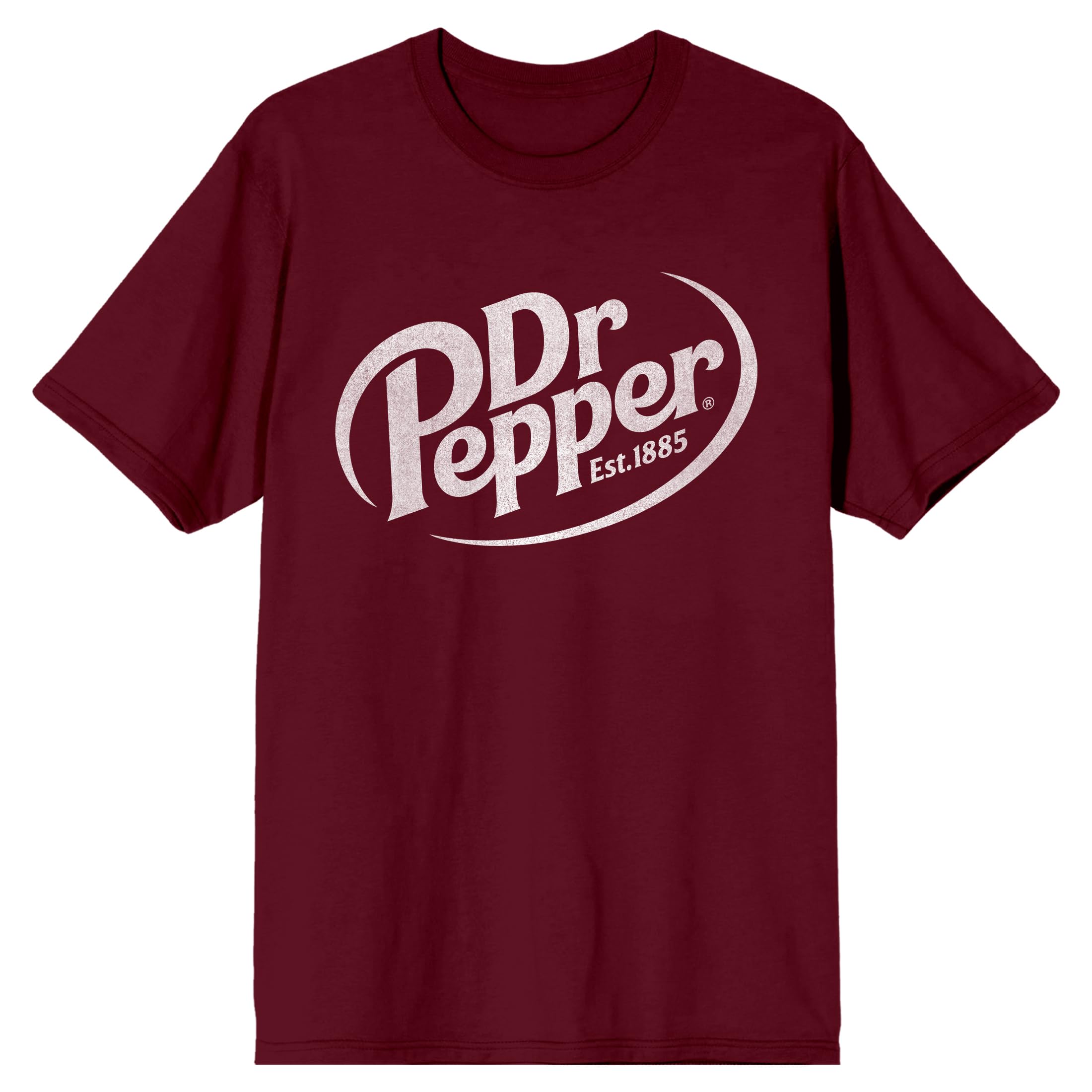 Dr Pepper Est. 1885 Maroon Logo Men's Crew Neck Short Sleeve Shirt