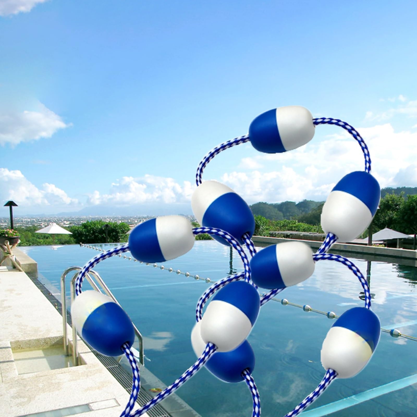 Générique Corde de sécurité Haute flottabilité pour Piscine - Flotteur de séparation tressé en Nylon de 21,6 m (71 pi) pour couloirs de nage, Corde Visible pour améliorer la sécurité et Organiser Les