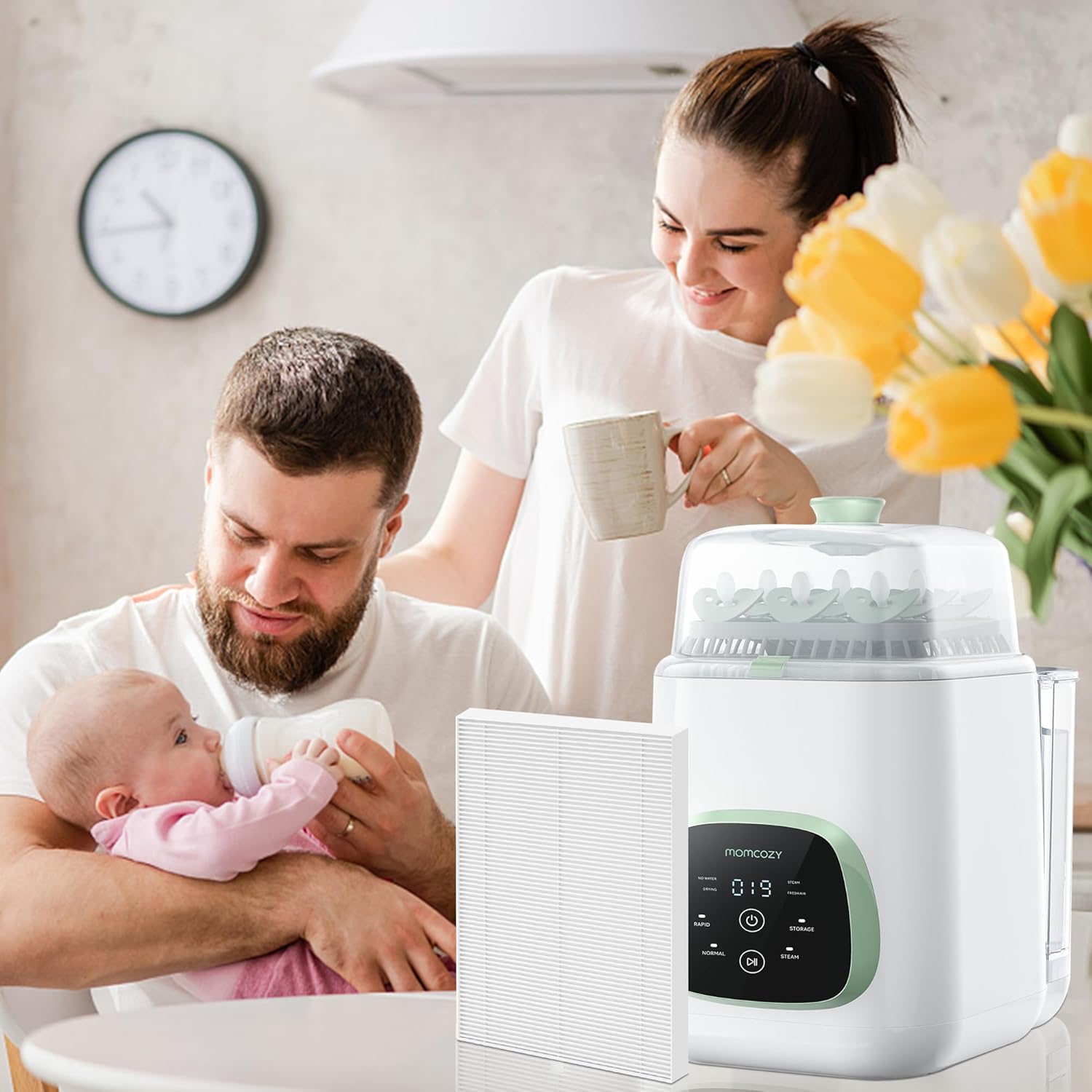 6 Pack HEPA Filter Replacement, Compatible with Momcozy, Grownsy, Papablic, MOMFANN Baby Bottle Washer, 99.97% Effective Filtration for Baby Bottle Washer and Dryer, Premium Air Filters - Image 7