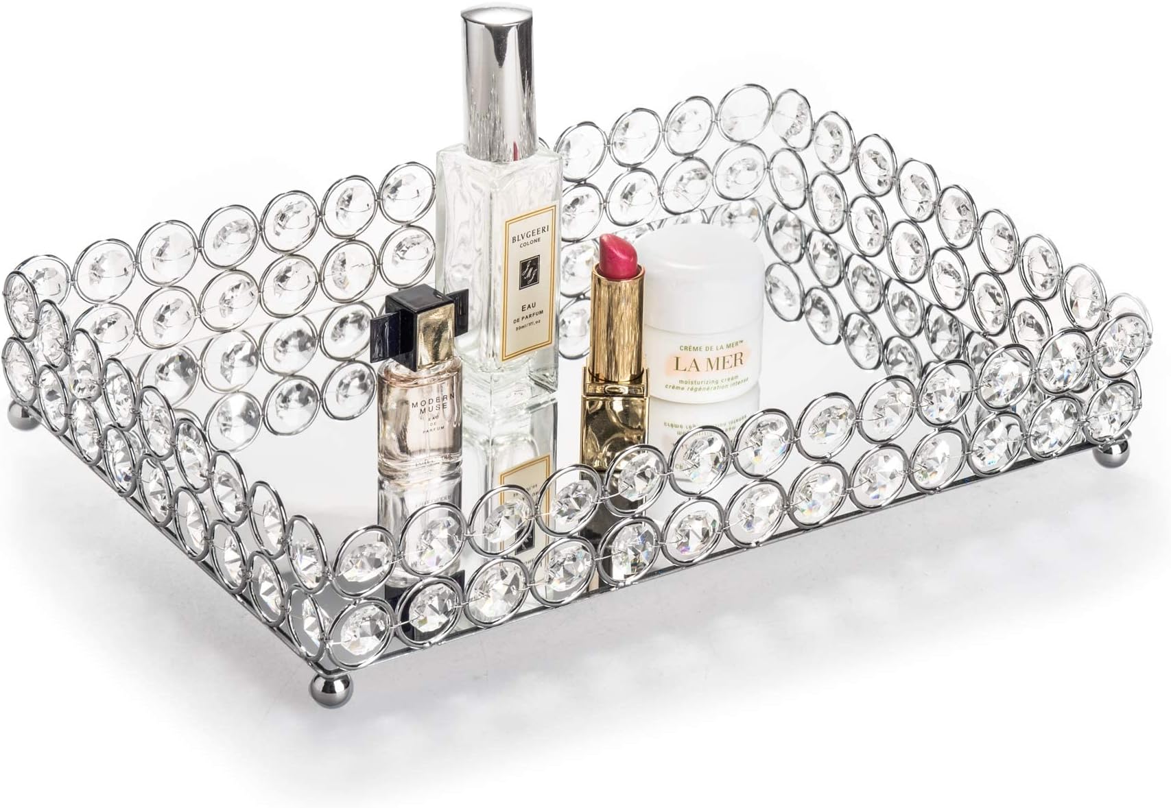 Amazon.com: TISHAA Bling Decorative Tray Holder – Makeup Cosmetic ...
