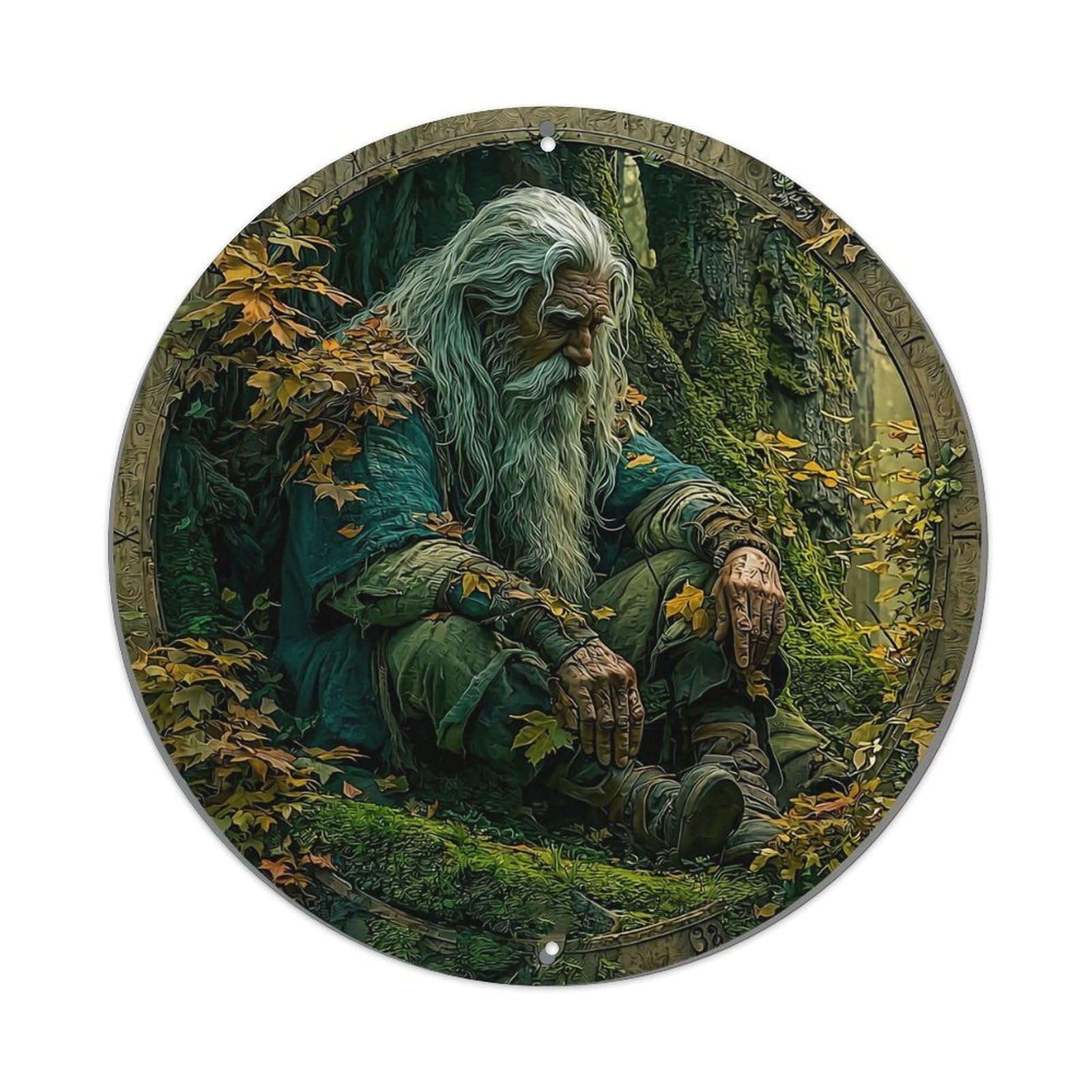 Ancient Forest Guardian Sage Nature Metal Tin Sign Plaque