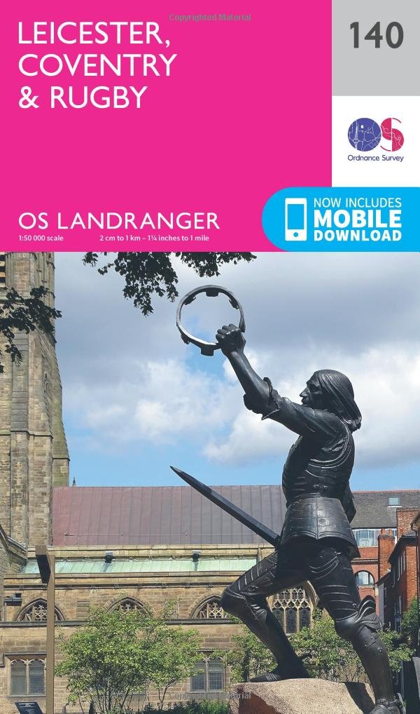 Leicester, Coventry & Rugby by Ordnance Survey (Sheet map, folded)